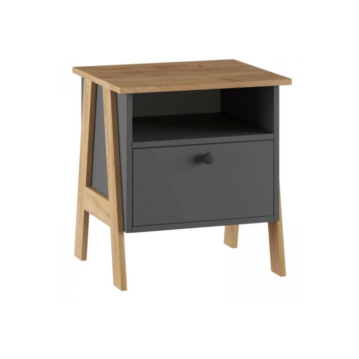 Прикроватная тумба Теодора графит / крафт золотой