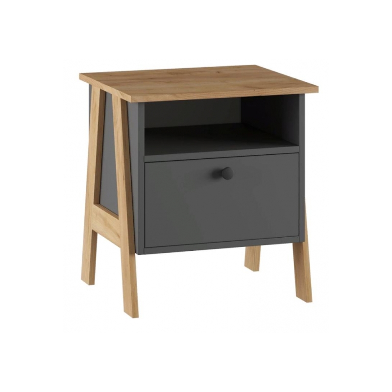 Прикроватная тумба Теодора графит / крафт золотой