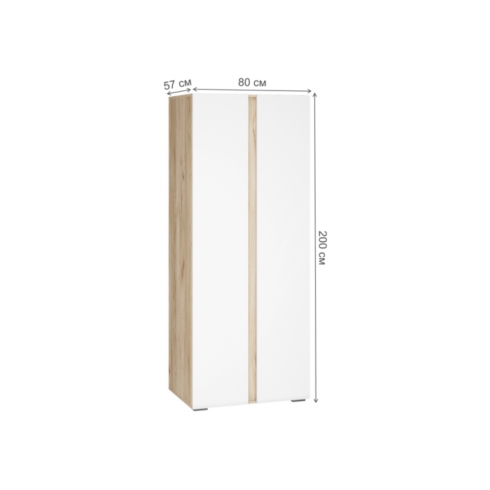 Шкаф Алетра ШК-800 дуб крафт серый / глянец белый