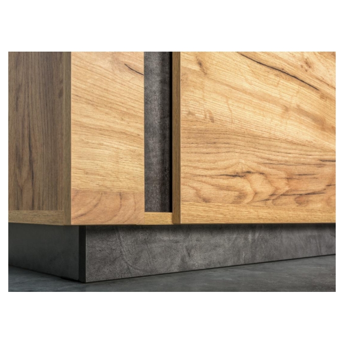 Шкаф Арчи 10.05 комбинированный дуб золотой craft / камень темный U3705