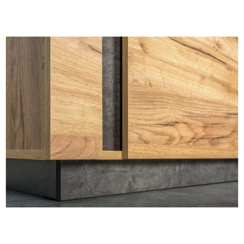 Шкаф Арчи 10.05 комбинированный дуб золотой craft / камень темный U3705