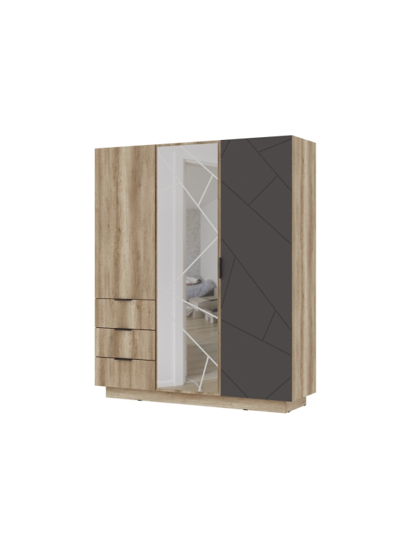 Шкаф Диамо ШК 01 софт графит / дуб каньон