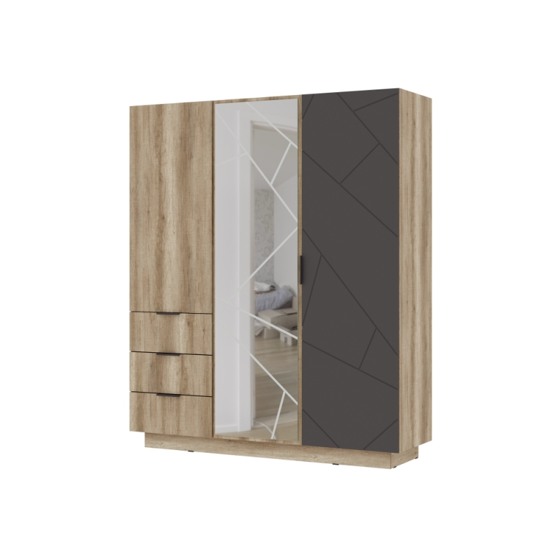 Шкаф Диамо ШК 01 софт графит / дуб каньон