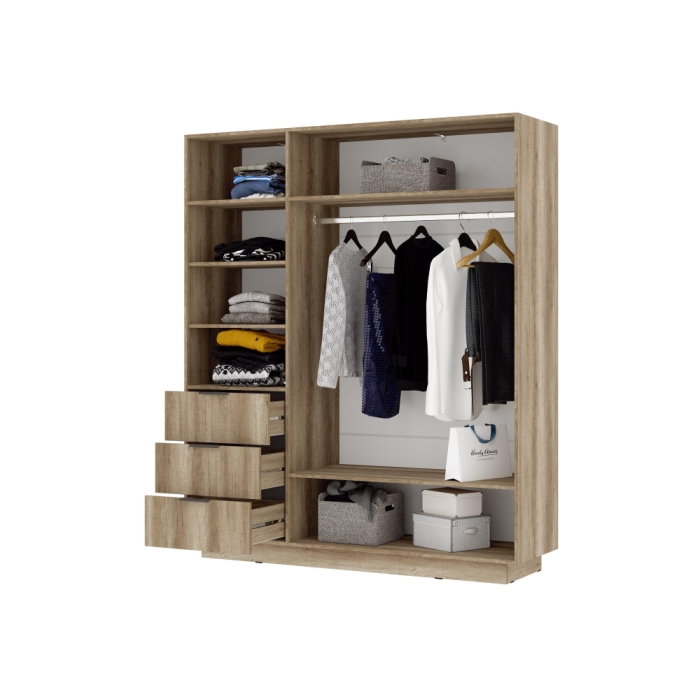 Шкаф Диамо ШК 01 софт графит / дуб каньон