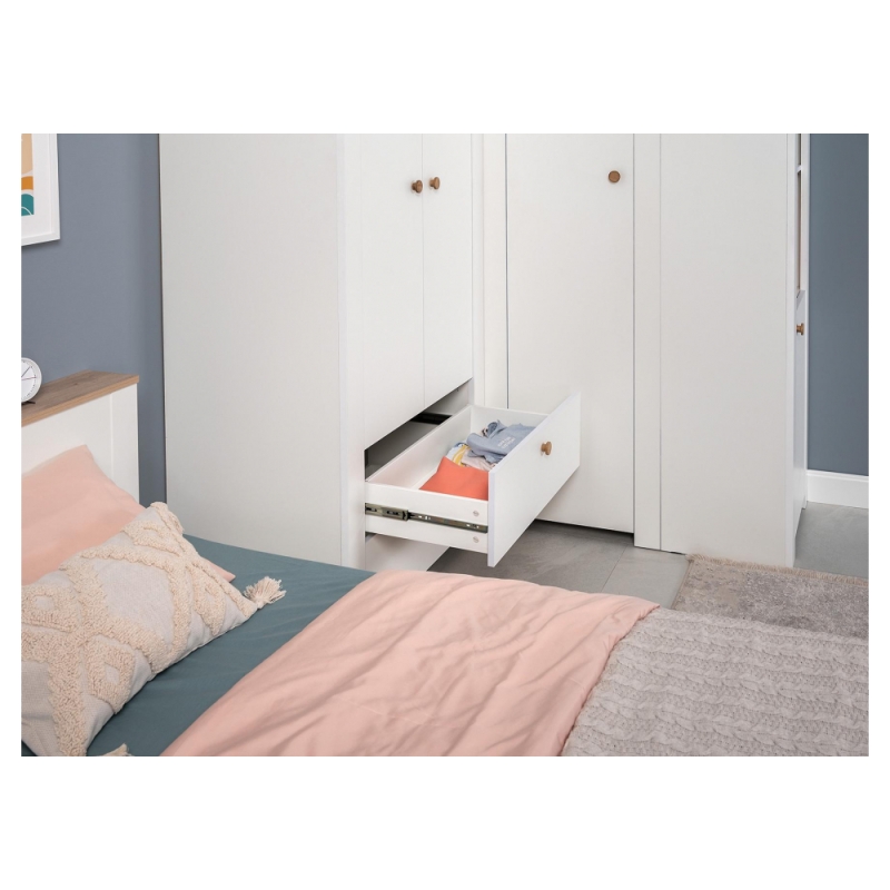 Шкаф Джастин 13.339 белый PE шагрень / дуб белый exclusive OW D4430