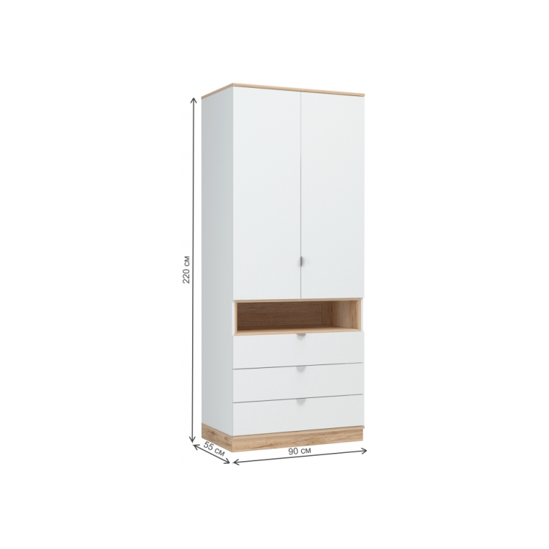 Шкаф Джидда 900 белый / дуб делано