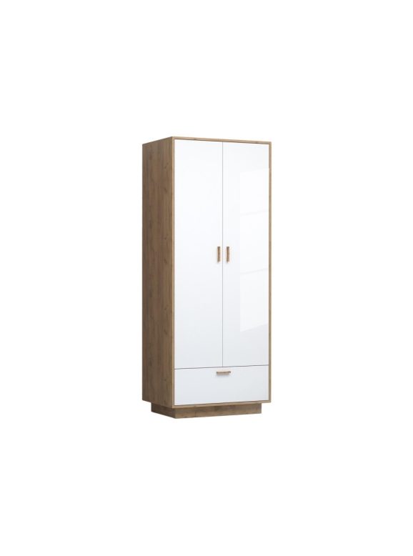 Шкаф Эго Шк-1 на подиуме дуб крафт золотой / белый глянец