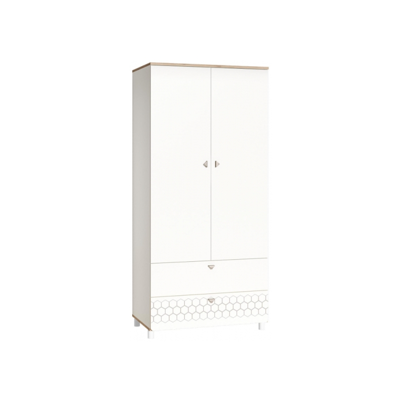 Шкаф Эльга белый шагрень / дуб белый exclusive