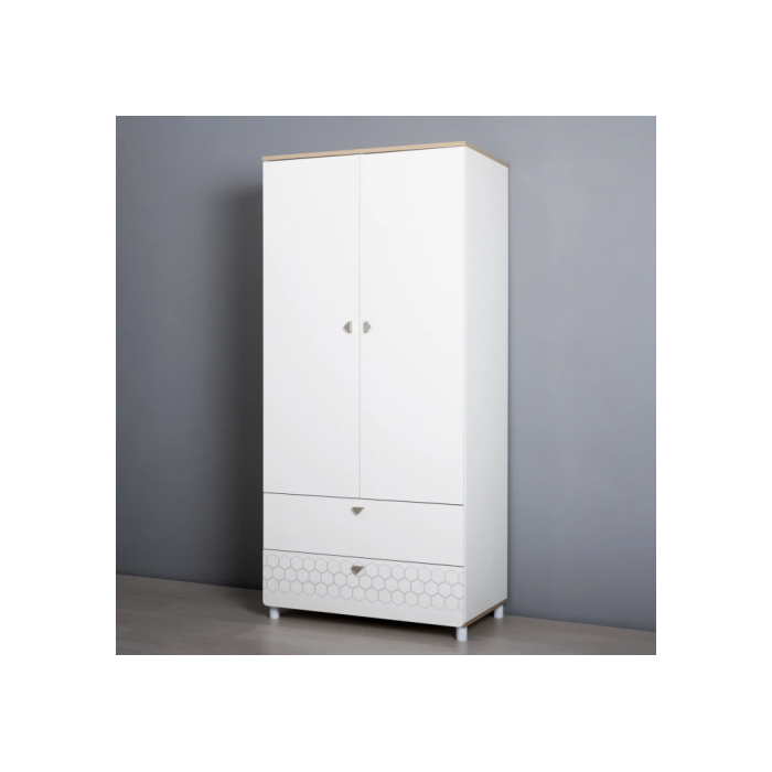 Шкаф Эльга белый шагрень / дуб белый exclusive