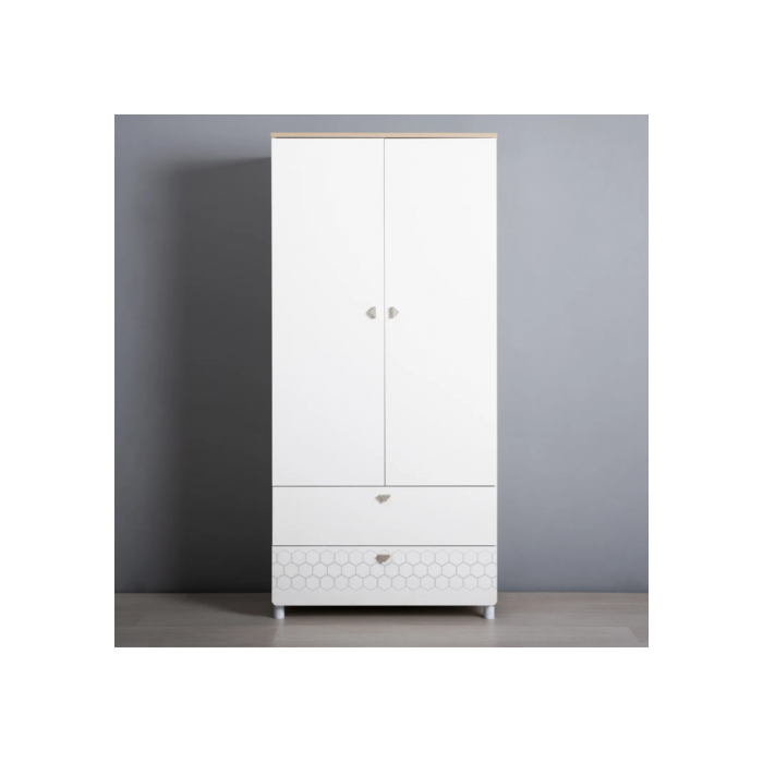 Шкаф Эльга белый шагрень / дуб белый exclusive