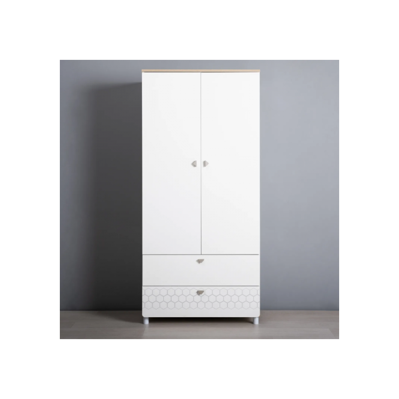 Шкаф Эльга белый шагрень / дуб белый exclusive