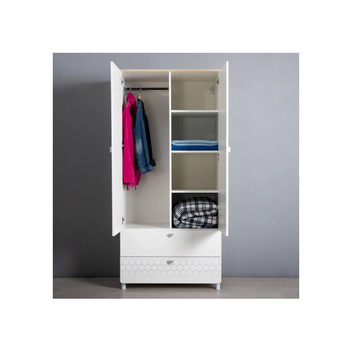 Шкаф Эльга белый шагрень / дуб белый exclusive