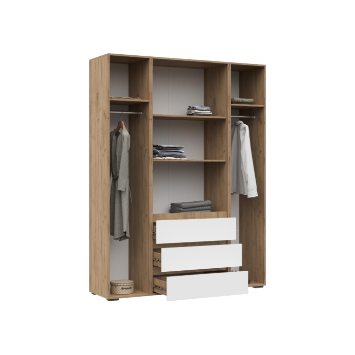 Шкаф Элла ШК 05 белый / дуб крафт золото