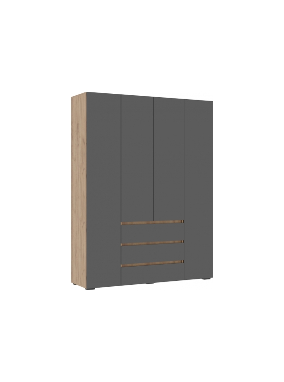 Шкаф Элла ШК 05 серый графит / дуб крафт золото
