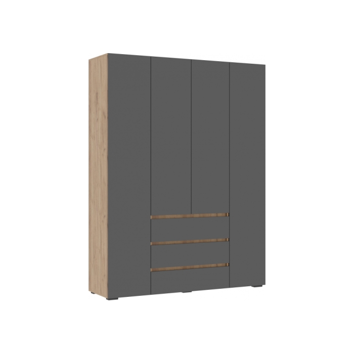 Шкаф Элла ШК 05 серый графит / дуб крафт золото