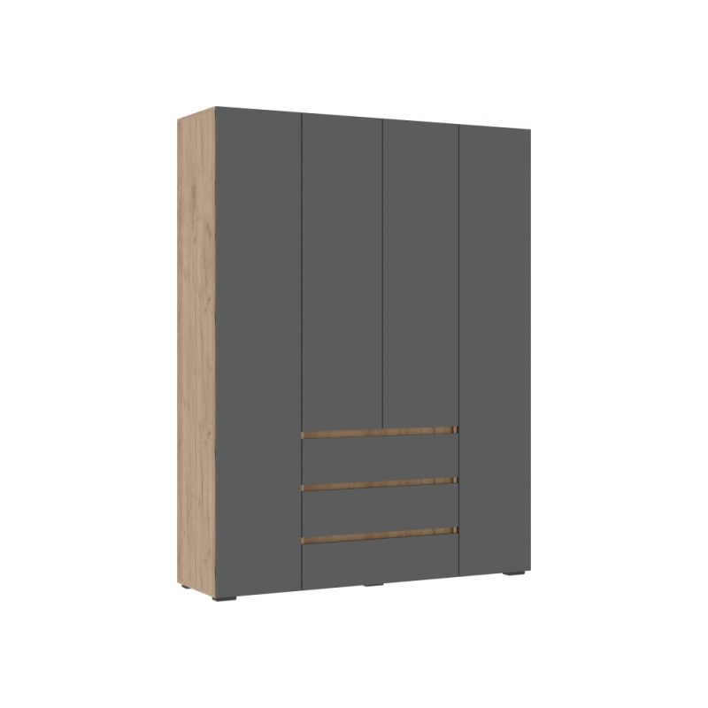 Шкаф Элла ШК 05 серый графит / дуб крафт золото