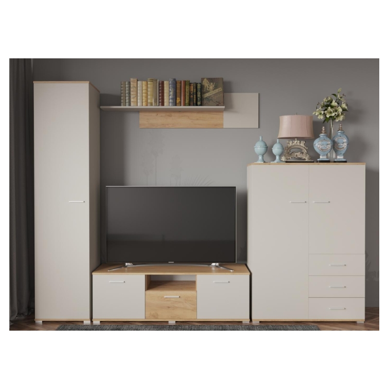 Шкаф Кассандра 46 дуб крафт золотой / кашемир