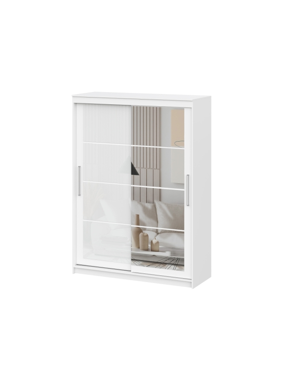 Шкаф-купе Лайн 1.6 белый текстурный