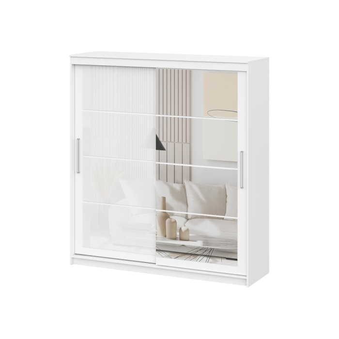 Шкаф-купе Лайн 2 белый текстурный
