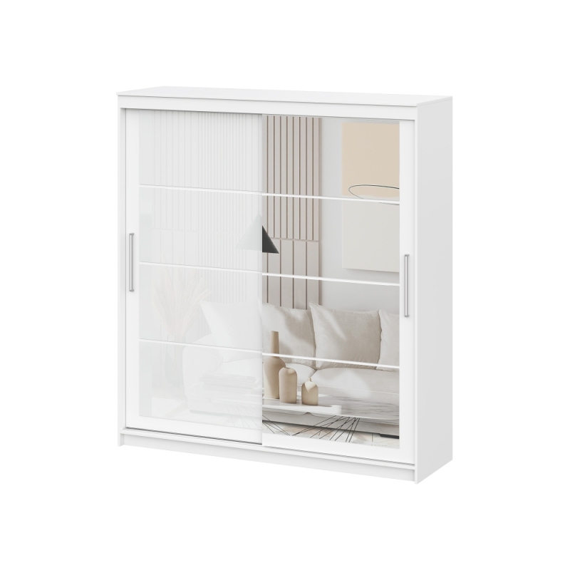 Шкаф-купе Лайн 2 белый текстурный