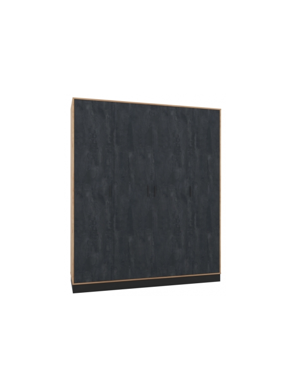Шкаф Леви 187 дуб крафт золотой / черный / угольный камень