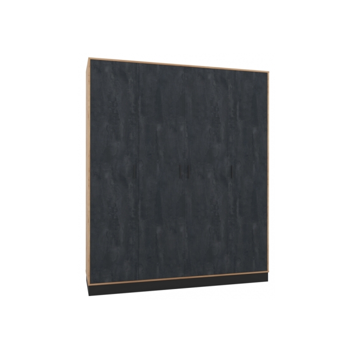 Шкаф Леви 187 дуб крафт золотой / черный / угольный камень