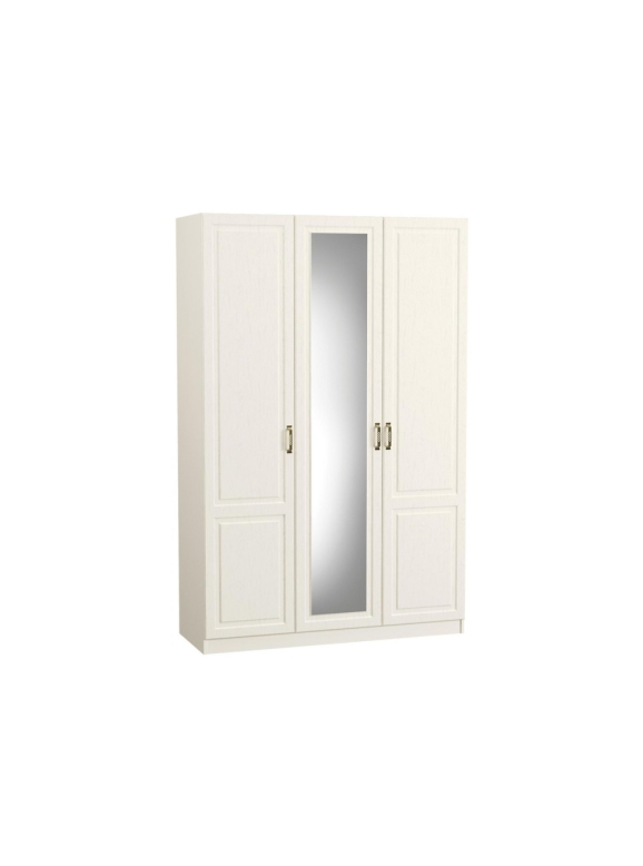 Шкаф Ливерпуль с зеркалом белый / ясень ваниль