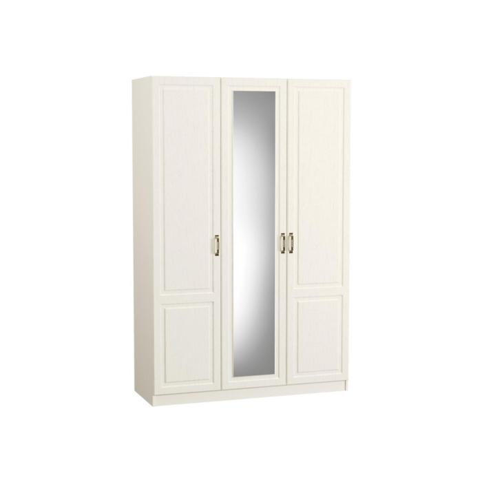 Шкаф Ливерпуль с зеркалом белый / ясень ваниль