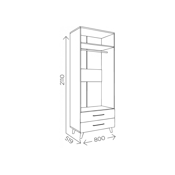 Шкаф Мариус М-01 дуб баррик / белый матовый