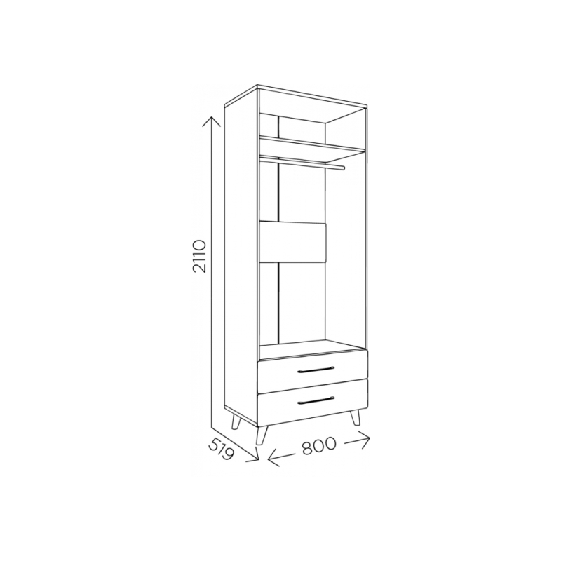 Шкаф Мариус М-01 дуб баррик / белый матовый