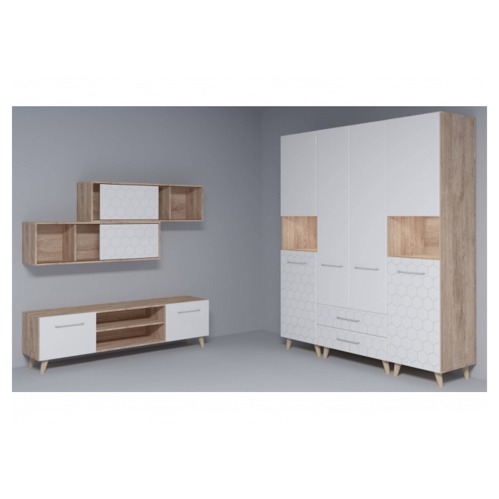 Шкаф Мариус М-01 дуб баррик / белый матовый