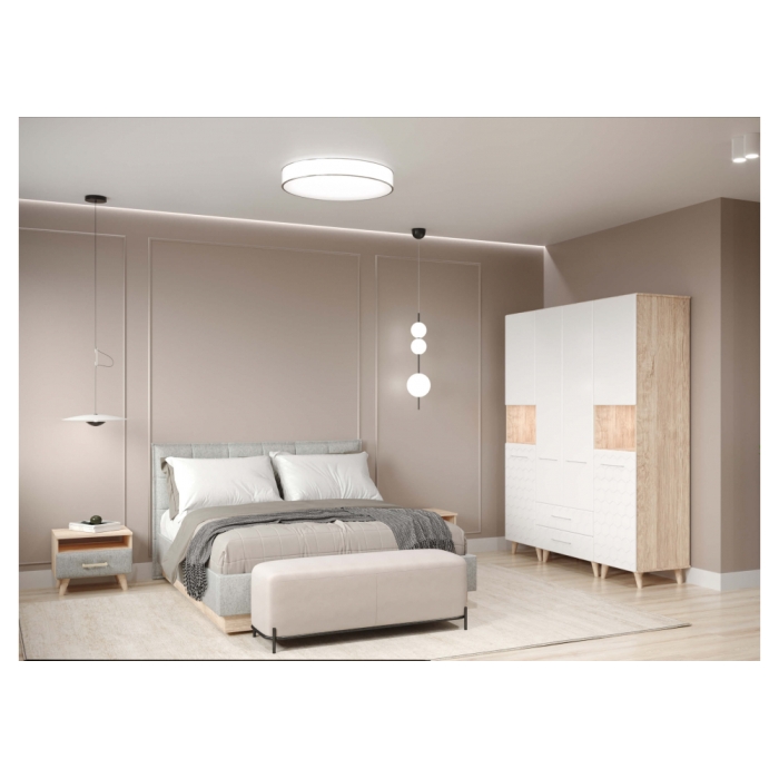 Шкаф Мариус М-01 дуб баррик / белый матовый