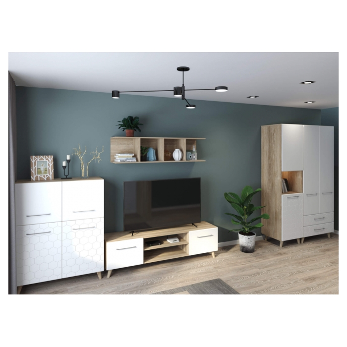 Шкаф Мариус М-01 дуб баррик / белый матовый