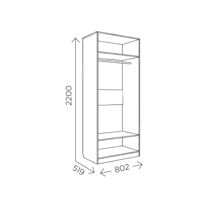 Шкаф Майя М-02 дуб баррик светлый / крем брюле