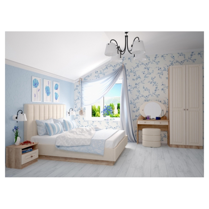 Шкаф Майя М-02 дуб баррик светлый / крем брюле