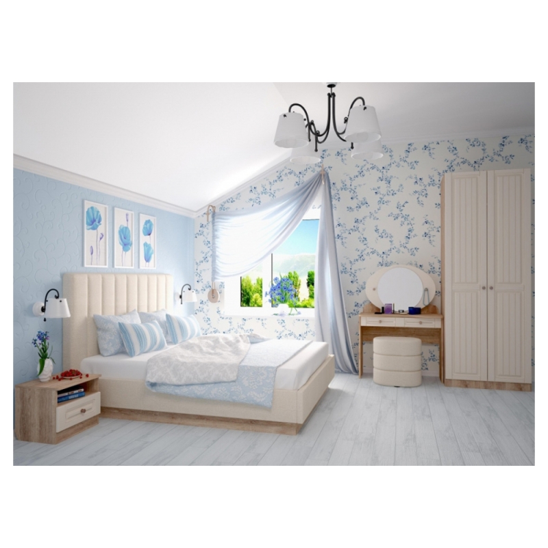 Шкаф Майя М-02 дуб баррик светлый / крем брюле