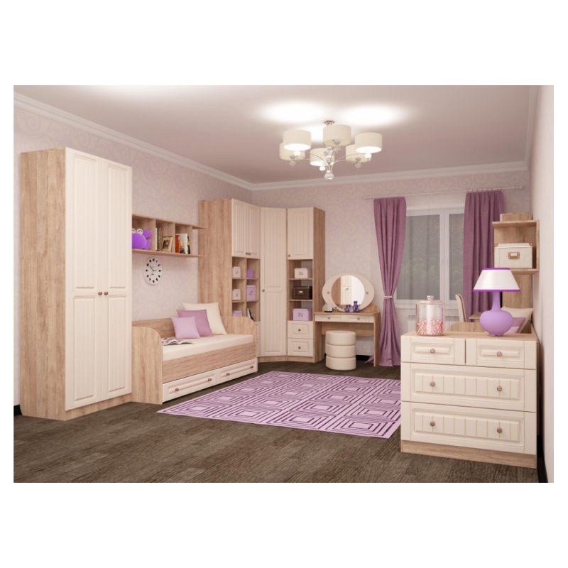 Шкаф Майя М-02 дуб баррик светлый / крем брюле