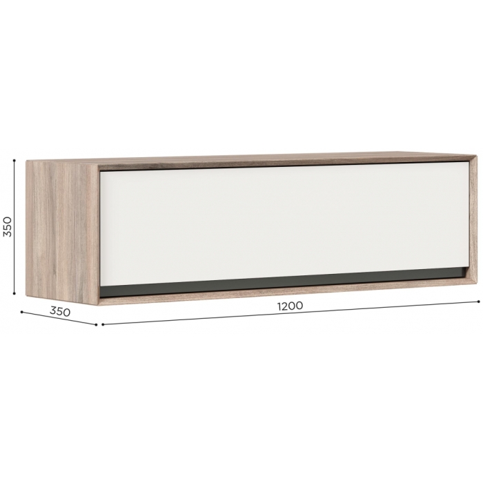 Шкаф навесной Электра 1200 вяз дымчатый / белый