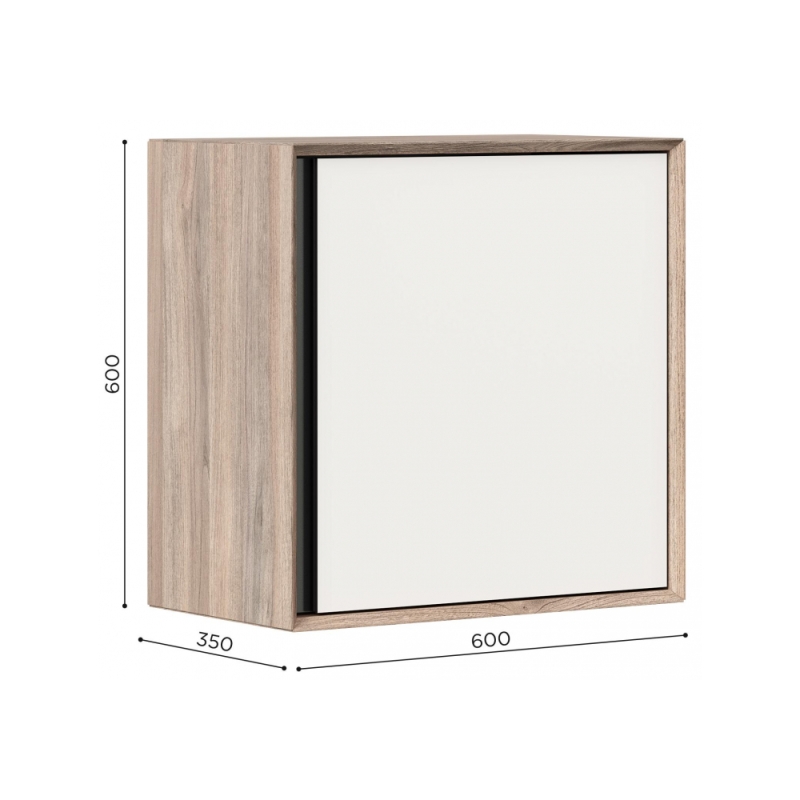 Шкаф навесной Электра 600 вяз дымчатый / белый