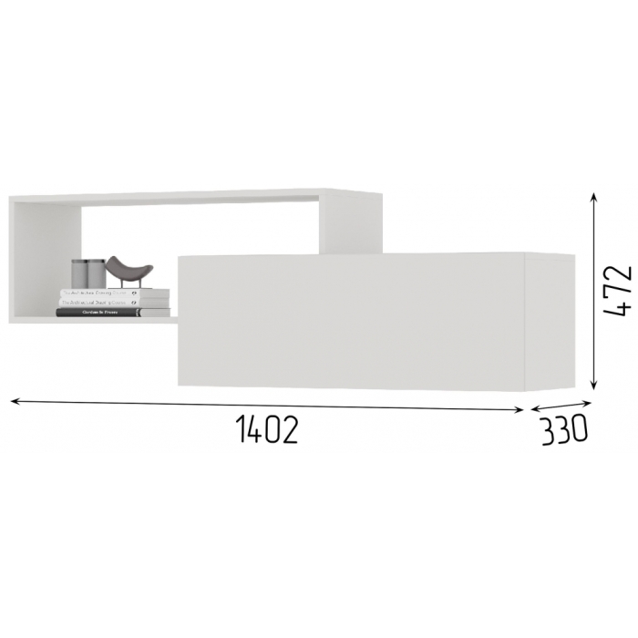 Шкаф навесной Элла ПЛ 01 белый / белый