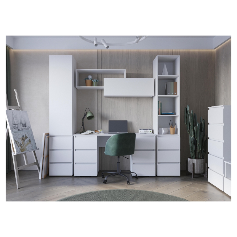 Шкаф навесной Элла ПЛ 01 белый / белый