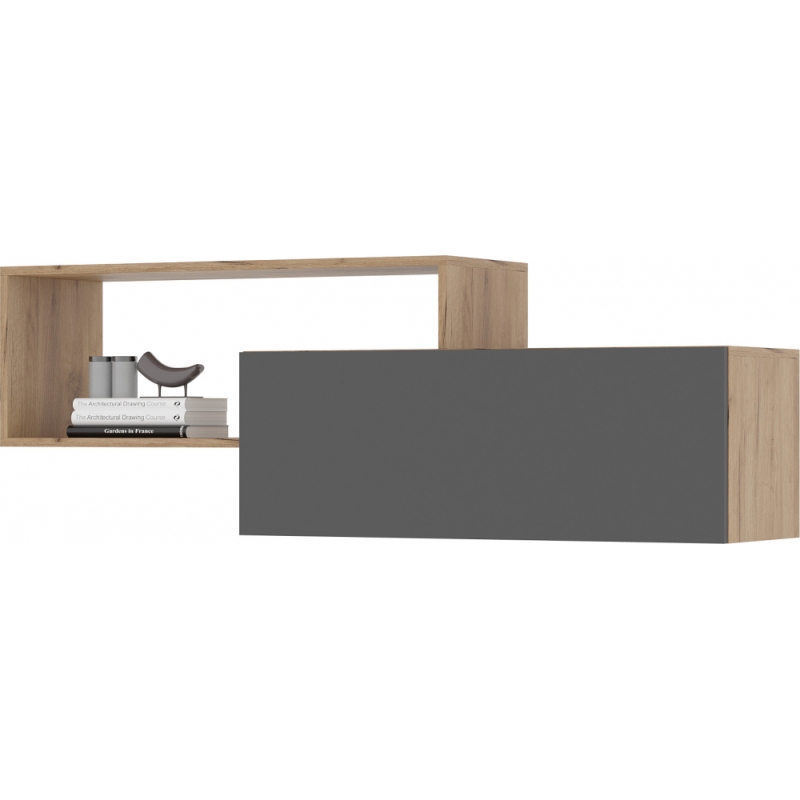 Шкаф навесной Элла ПЛ 01 серый графит / дуб крафт золото