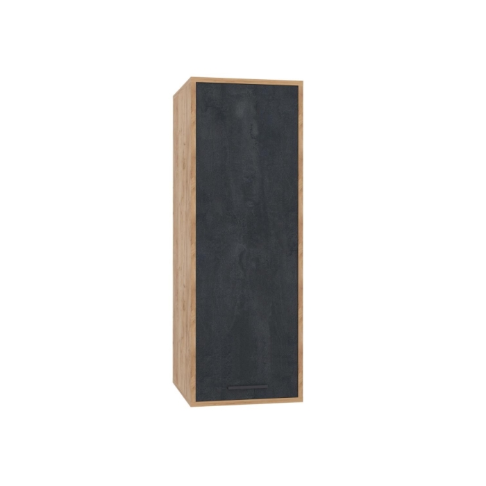 Шкаф навесной Леви 37 дуб крафт золотой / черный / угольный камень