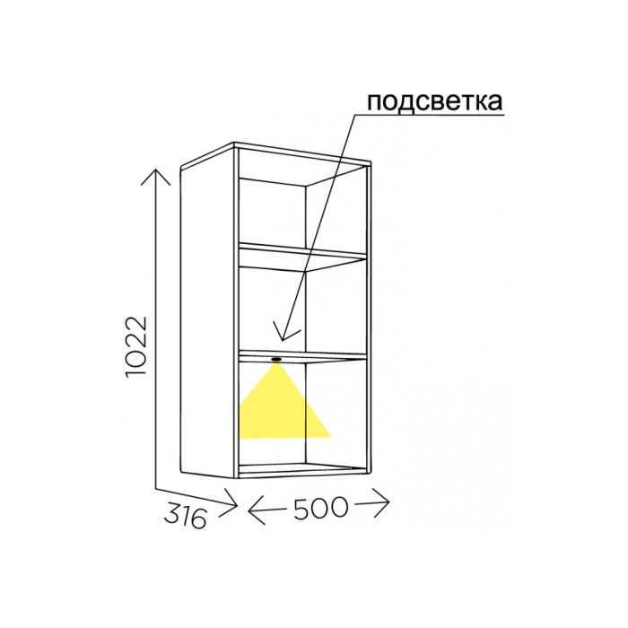Шкаф навесной Мариус М-05 дуб баррик / белый матовый