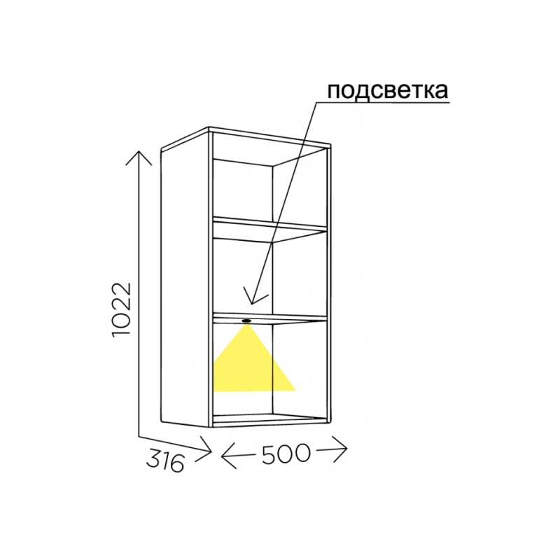 Шкаф навесной Мариус М-05 дуб баррик / белый матовый