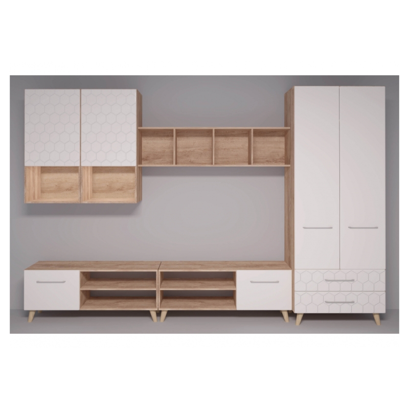 Шкаф навесной Мариус М-05 дуб баррик / белый матовый