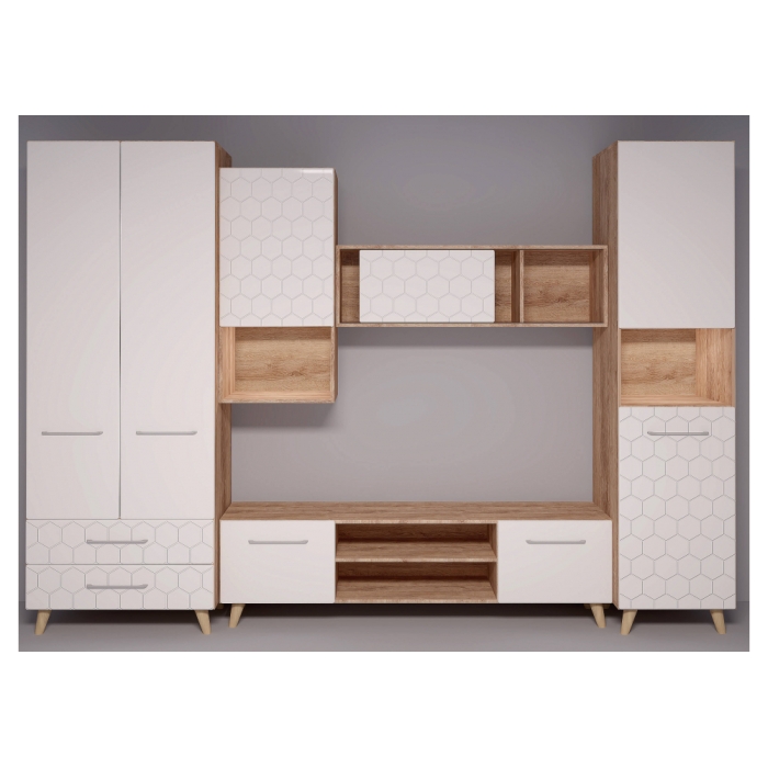 Шкаф навесной Мариус М-05 дуб баррик / белый матовый