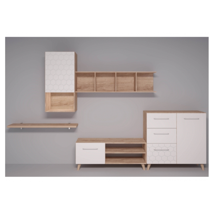 Шкаф навесной Мариус М-05 дуб баррик / белый матовый