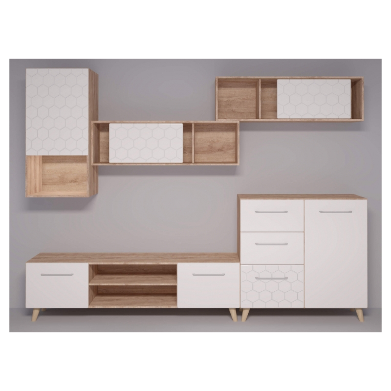 Шкаф навесной Мариус М-05 дуб баррик / белый матовый