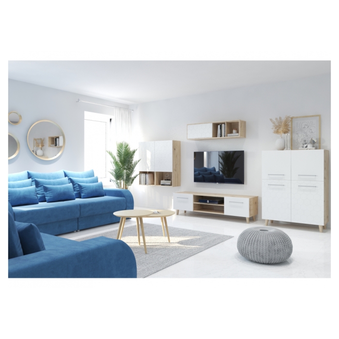 Шкаф навесной Мариус М-05 дуб баррик / белый матовый